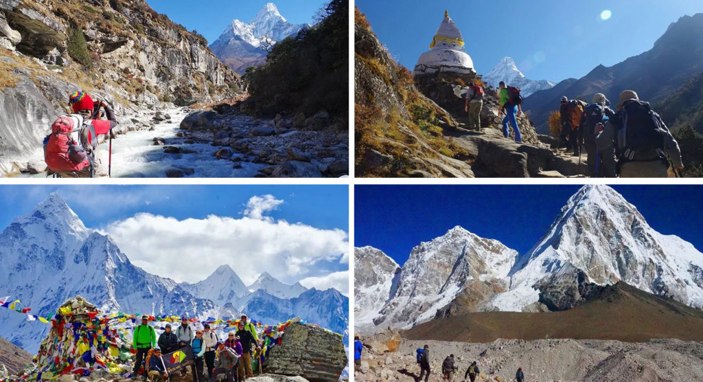 Images of hikers from Wildland Trekking Everest Base Camp Trek