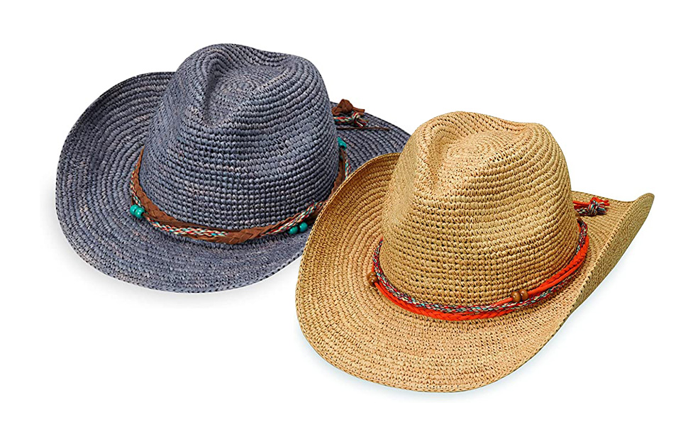 Two designs from Wallaroo Hat Company Crushable Hats